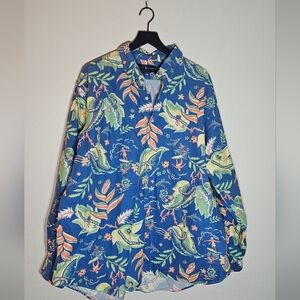 Men's Ralph Lauren Blue tropical  surf Hawaiian floral shirt 2XB
